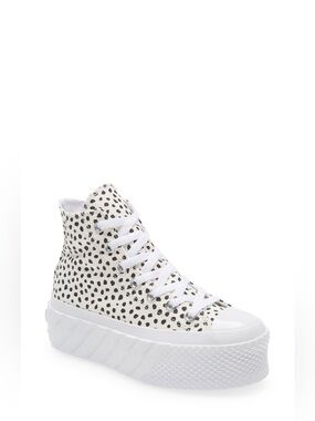 Womens Converse Chuck Taylor All Star Lift 2X High Top Sneaker Polka Dot Sz 5